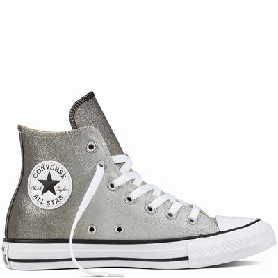 Converse Chuck Taylor All Star Ombre Metallic High Tops Mens - Grey/Black/White Shoes (910OKBLC)